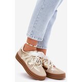 Boto Women's Platform Sneakers With Decorations Beige-Gold Vinness | Shoptok.si