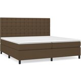 vidaXL Krevet s oprugama i madracem tamnosmeđi 200x200 cm od tkanine Cijene
