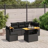 6-dijelni set vrtnih sofa s jastucima crni od poliratana | shoptok.hr