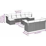 vidaXL 11-dijelni set vrtnih sofa poliratan s jastucima svijetlosivi | shoptok.hr