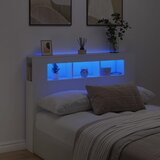 vidaXL LED posteljno vzglavje belo 140x18,5x103,5 cm inženirski les Cene