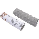 Medi Partners Stroller belt protectors (2 pcs.) cotton + minky – Jelonki + gray Minky | shoptok.hr