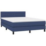  Krevet box spring s madracem LED plavi 140x190 cm od tkanine | shoptok.hr