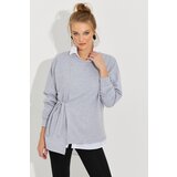 Cool & Sexy Women's Gray Tied Sweatshirt Yi2493 | Shoptok.si