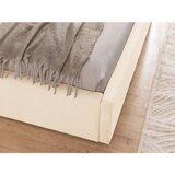 Ropez Kremno bela oblazinjena zakonska postelja s prostorom za shranjevanje z letvenim dnom 140x200 cm Cille – | Shoptok.si
