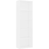 Maison Chic Knjižna omara - Knjižni regal 5-nadstropna bela 60x30x189 cm iverna plošča, (21726025) | Shoptok.si