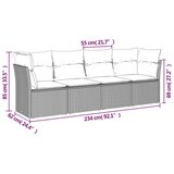 vidaXL 4-dijelni set vrtnih sofa s jastucima svijetlosivi poliratan | shoptok.hr