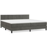 vidaXL Box spring postelja z vzmetnico temno siva 200x200 cm žamet, (20900841) Cene