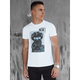 DStreet Koszulka męska z nadrukiem biała | Shoptok.si