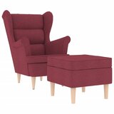 vidaXL Fotelja od tkanine s tabureom crvena boja vina - boja crnog vina 1 S osloncem za noge | shoptok.hr