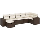 vidaXL 7-dijelni set vrtnih sofa od poliratana s jastucima smeđi | shoptok.hr