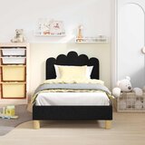  Krevet za djecu s uzglavljem Crna 80 x 160 cm Tkanina | shoptok.hr