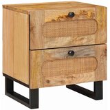  Noćni ormar 2 pcs Prirodna 40 x 33 x 46 cm Čvrsto drvo manga | shoptok.hr