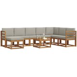  Set vanjskih sofa 9 kom. Prirodna i svijetlo siva | shoptok.hr
