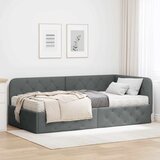  Kutni okvir kreveta Tamno siva 90 x 200 cm tkanina | shoptok.hr