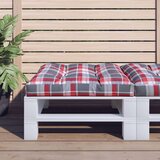  Jastuk za palete crveni karirani 70 x 70 x 12 cm od tkanine | shoptok.hr