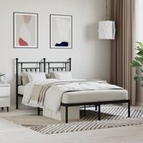 Metalni okvir za krevet s uzglavljem crni 120x190 cm | shoptok.hr