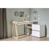 MID.YOU KOTNA PISALNA MIZA leseni material bela, barve hrasta | Shoptok.si
