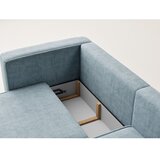 Maison de Rêve Svijetlo plava sklopiva/s prostorom za odlaganje kutna garnitura od šenila (s desnim kutom/s ležaljkom) Velto – | shoptok.hr