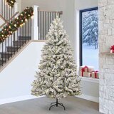 vidaXL Umestno božično drevo Zelena in Bela 240 cm PVC in kovina | Shoptok.si