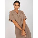 Och Bella Dress-TW-SK-BE-AZ101.40P-dark beige | Shoptok.si