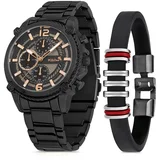 Polo Air Metal Strap Sports Men's Wristwatch Bracelet Combination Black