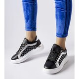 Gemre Black sneakers with silver embellishment Leo Cene