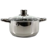 Gusto Casa Steel kozica s steklenim pokrovom 20xh9,5cm / 2 ročaja / indukcija / inox, steklo, (20454494) Cene