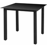  Vrtni stol crni 80 x 80 x 74 cm aluminijum i staklo