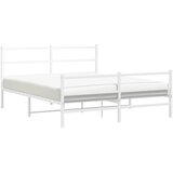  Metalni okvir kreveta uzglavlje i podnožje bijeli 150 x 200 cm | shoptok.hr