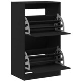 Ormarić za cipele s 2 preklopne ladice crni 60 x 42 x 108 cm | shoptok.hr