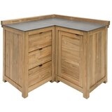 SUNFUN Zoe Modul za letno kuhinjo kotna omara (Rjave barve, Š x G x V: 120 x 120 x 92 cm, Teakles) | Shoptok.si