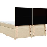 vidaXL Krevet s oprugama i madracem krem 200 x 200 cm od tkanine | shoptok.hr