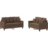 Maison Chic Sedežna garnitura - kavč 2-delna z blazinami rjavo blago, (21728954) | Shoptok.si