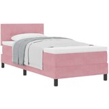 Box Spring postelja z vzmetnico roza 100x200 cm žamet, (22051750) | Shoptok.si