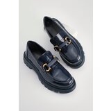 Marjin Women's Loafer High Sole Buckled Casual Shoes Kinles Navy Cene