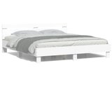  Okvir kreveta s uzglavljem i LED svjetlima bijeli 200 x 200 cm | shoptok.hr