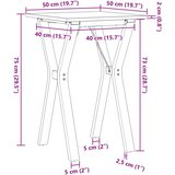  Blagovaonski stol Y-oblika 50x50x75 cm od borovine i čelik | shoptok.hr
