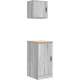 vidaXL Garažne omare 2 kosa siva sonoma inženirski les | Shoptok.si