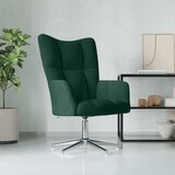  Stolica za opuštanje tamnozelena baršunasta | shoptok.hr