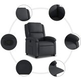  Naslonjač na podizanje od prave kože crni | shoptok.hr