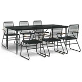 vidaXL 7-dijelni vrtni blagovaonski set od PVC ratana crni | shoptok.hr