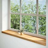  Okenske police 2 kosa svetlo rjava 140x30x2 cm trdna hrastovina | Shoptok.si