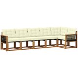 vidaXL Zunanja garnitura za sedenje z blazino 6 pcs Naravna in smetana, (5000281448) | Shoptok.si