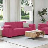  Dvodijelni set sofa s jastucima, vinsko crveni baršun | shoptok.hr