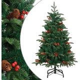 vidaXL Umjetno božićno drvce sa šarkama, šiškama i bobicama 120 cm | shoptok.hr