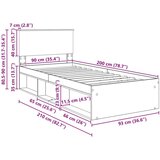  Okvir za krevet Bijelo 90 x 200 cm Konstruirano drvo | shoptok.hr