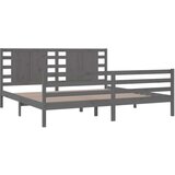  Posteljni okvir siv iz trdne borovine 200x200 cm, (20648597) | Shoptok.si