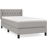 Box spring postelja z vzmetnico svetlo siva 90x200 cm blago, (20725249) | Shoptok.si