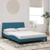  Okvir kreveta s LED svjetlima plavi 140 x 190 cm baršunasti | shoptok.hr
